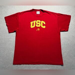 USC Trojans T-Shirt XL Red J. America NCAA College Y2K Logo Tee Cotton